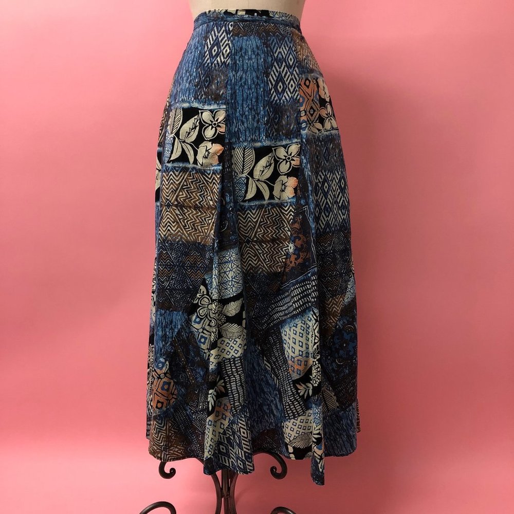 Chico's Cotton Batik Print Maxi Skirt 2